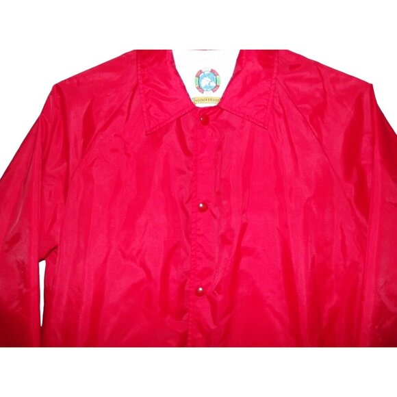 Weather Breakers Rain Jacket Womens Size Medium red nylon lined snap pockets vtg - Picture 2 of 10